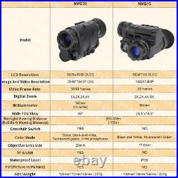 NVG30+Helmet Night Vision Monocular Wide View 40° 940nm IR WIFI Digital Starligh