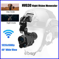 NVG30 Infrared Night Vision Goggles Monocular 1920x1080p WiFi 40° Wide View IPX7