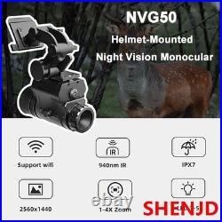 NVG50 2.5k helmet digital night vision 45°goggles scope WIFI 940nm IR monocular