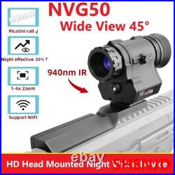 NVG50 2.5k helmet digital night vision 45°goggles scope WIFI 940nm IR monocular