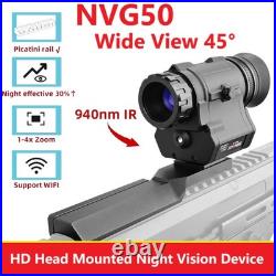 NVG50 2k helmet digital night vision 45°goggles scope WIFI 940nm IR monocular
