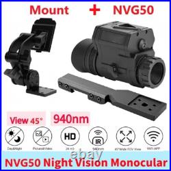 NVG50 helmet digital night vision 45°goggles scope WIFI 940nm IR monocular