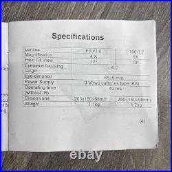 Night Owl Optics Night Vision Binoculars D16 Gen1 Brand New W Box, Case, Manual