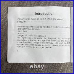 Night Owl Optics Night Vision Binoculars D16 Gen1 Brand New W Box, Case, Manual