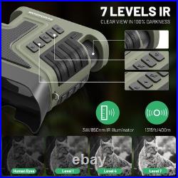 Night Vision Binoculars, 4K Night Vision Goggles 1315FT 10X Optical Zoom 8X D