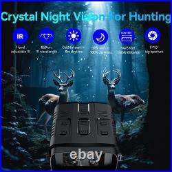 Night Vision Binoculars Binoculars for Adults, 4K Video with Sound, 42MP Ph