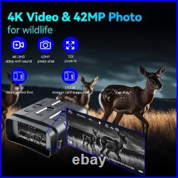 Night Vision Binoculars Binoculars for Adults, 4K Video with Sound, 42MP Ph