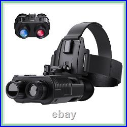 Night Vision Binoculars Goggles Infrared Digital Head Mount Built-in Battery Rec