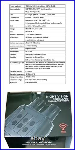 Night Vision Binoculars NV3182 HD Infrared Digital Hunting Telescope Camping