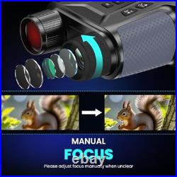 Night Vision Binoculars for Adults & Kids 4.5'' Screen Infrared Night Grey