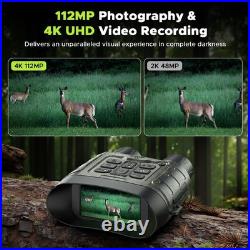Night Vision Goggles, 112 MP 4K Night Vision Binoculars, 12X Zoom & 5000mAh B