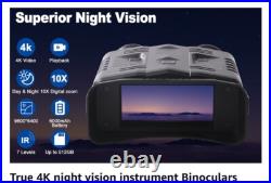Night Vision Goggles 4K Binoculars 10X Digital Zoom Save Photos-Videos 64GB