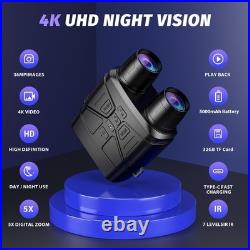 Night Vision Goggles 4K Night Vision Binoculars with 5000mAh Rechargeable B Night Vision Goggles 4K Night Vision Binoculars with 5000mAh Rechargeable B
