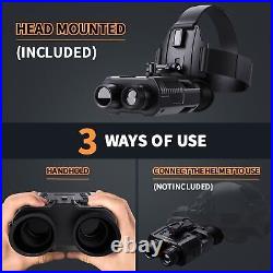 Night Vision Goggles Binoculars Digital FHD IR Head Mounted Hunting Rechargeable