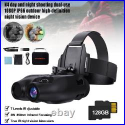 Night Vision Goggles Binoculars Digital IR Head Mounted Hunting Rechargeable