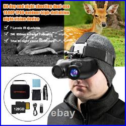 Night Vision Goggles Binoculars Digital IR Head Mounted Hunting Rechargeable