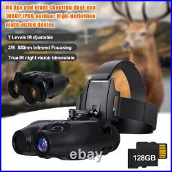 Night Vision Goggles Binoculars Digital IR Head Mounted Hunting Rechargeable