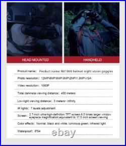 Night Vision Goggles HD Digital IR Head Mounted Hunting Rechargeable Binoculars Night Vision Goggles HD Digital IR Head Mounted Hunting Rechargeable Binoculars