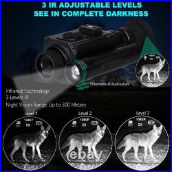 Night Vision Goggles Head or Helmet Mounted Monocular 1080P HD Photo Black