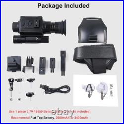 Night Vision Goggles Head or Helmet Mounted Monocular 1080P HD Photo Black