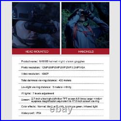 Night Vision Goggles IR 1080p FHD Infrared Helmet 3DHead Mount NV Eye Binocular
