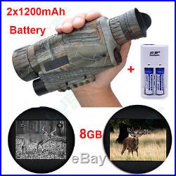 Night Vision Goggles Monocular IR Rifle Scope 4G DVR Video+Battery&Charger Kits
