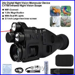 Night Vision Moncular CY789 24x Riflescope Wifi 1080P 850/940nm Infrared Camera