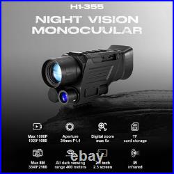 Night Vision Monocular 850NM With Video Recording Hunting Scope AU