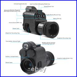 Night Vision Monocular 850nm Laser IR Optics Rifle Scope Hunting Camera Recorder Night Vision Monocular 850nm Laser IR Optics Rifle Scope Hunting Camera Recorder