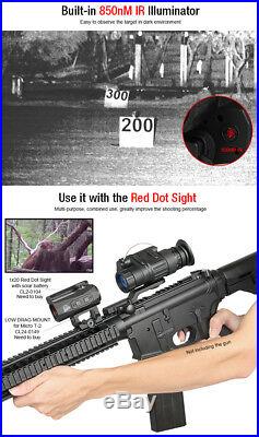 Night Vision Monocular Binocular IR Hunting Trail Rifle Scope Telescope +Helment