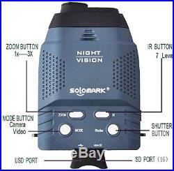 Night Vision Monocular Blue-Infrared Illuminator Dark Viewing Recording Searcher