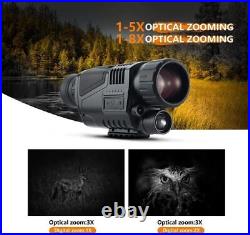 Night Vision Monocular HD Infrared IR Video Camera Day Night Hunting 5X40 DVR