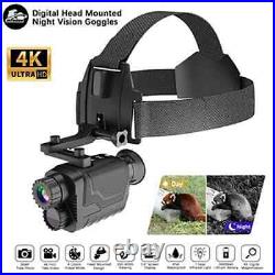 Night Vision Monocular Hunting Helmet FHD 4K Video Infrared Camera Headworn