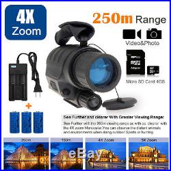 Night Vision Monocular IR Surveillance Camera Gen for Rifle Scope+CR123A Q5