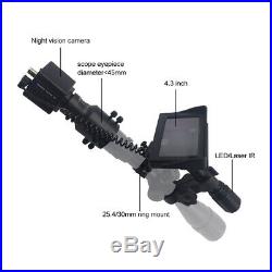 Night Vision Rifle Scope Hunting Gun Riflescope 4.3'' LCD Monitor IR Laser Torch