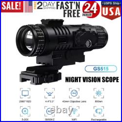 Night Vision Scope 2560x1920 Hunting Telescopes 40mm Lens HD 5-20X WIFI Camera