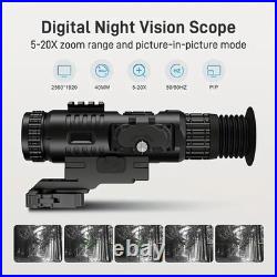 Night Vision Scope 2560x1920 Hunting Telescopes 40mm Lens HD 5-20X WIFI Camera