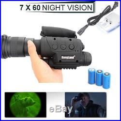 Rongland Infrared Night Vision IR Telescopes 7x60+3X Batteries+Charger+4GB card