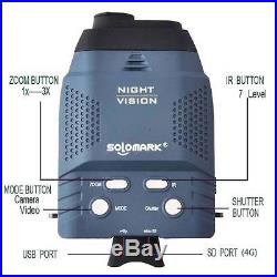 Solomark Night Vision Monocular Blue infrared Illuminator Allows Viewing in
