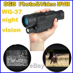 Tactical IR Infrared Night Vision Monocular Scope 200m 5X40 Zoom Record DVR 8G
