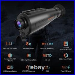Thermal Imaging Monocular 384 x 288 Ai Resolution, 15mm 60Hz Thermal Night Vision