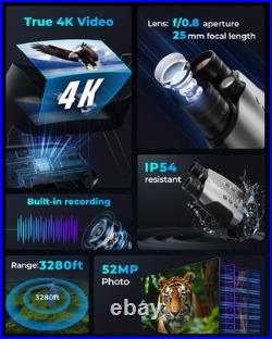 True 4K Night Vision Binoculars, Infrared Goggles with Full-Color Low-Light Im
