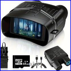 Ultra HD 4K night vision binoculars with 64GB memory card and rechargeable batte