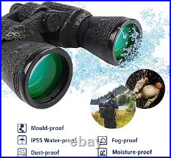 Unclehu 20X50 High Power Binoculars for Adults with Low Light Night Vision, Comp
