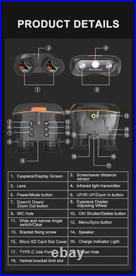 VRNV100 3D VR Head-mounted Night Vision Telescope 8X Digital Zooming Binocular