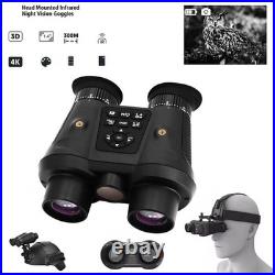 VRNV300 3D IR Night Vision Binoculars 4K UHD 6x Digital Zoom Camera Head Mounted