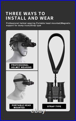VRNV300 3D IR Night Vision Binoculars 4K UHD 6x Digital Zoom Camera Head Mounted