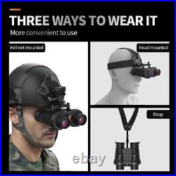 VRNV300 Infrared Night Vision Binoculars 4K 3D Head Mounted Goggles 6X Zoom 300M