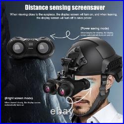 VRNV300 Infrared Night Vision Binoculars 4K 3D Head Mounted Goggles 6X Zoom 300M