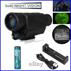 WG-37 5x40 Digital IR Night Vision Monocular Take Photo/Video + Battery Kit DVR